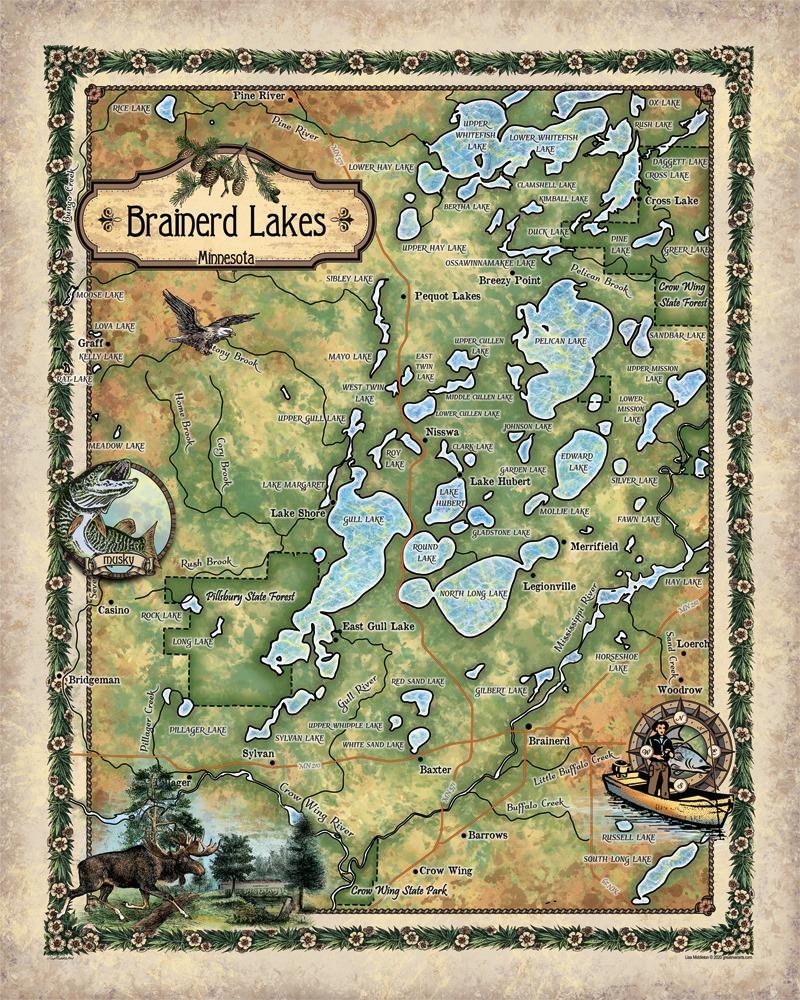 Discovery Map Series Brainerd Lakes, Minnesota Great River Arts